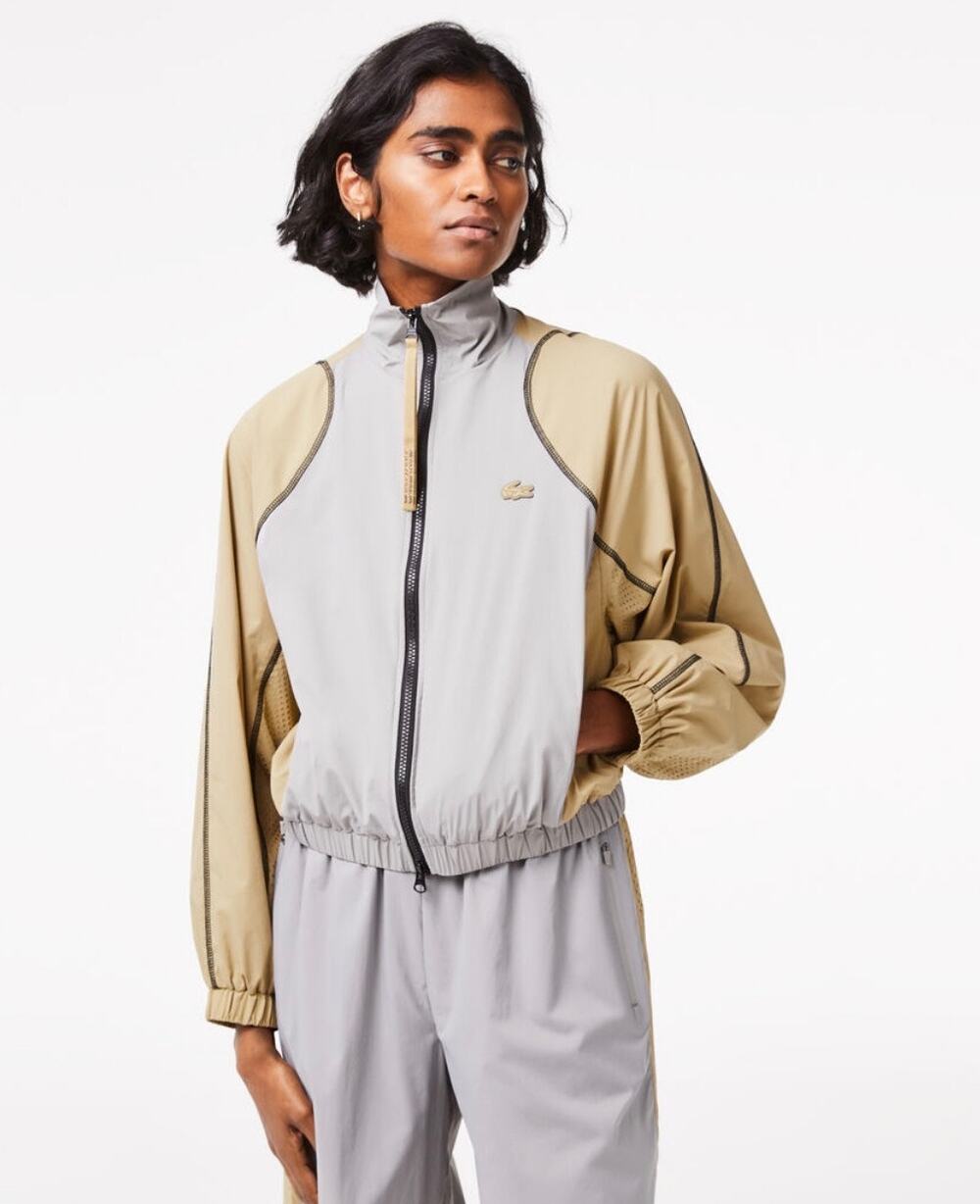 Lacoste Oversized Two Tone Taffeta Full Zip Jacket Size 38 (US Small)